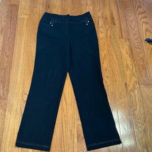 WOMAN KAISER BLACK STRAIY LEGS HIGH WAIST PANTS IN SIZE 36 eu